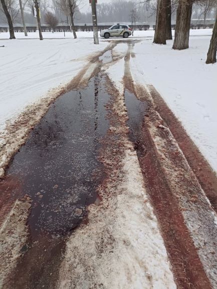 Джерело кривавої ріки шукають влада та комунальники в Кам’янському - ФОТО