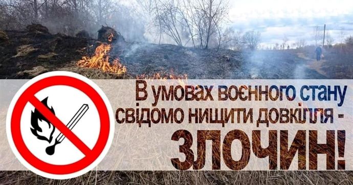 Паліїв трави вважатимуть диверсантами, попереджає влада мешканців Дніпропетровщини
