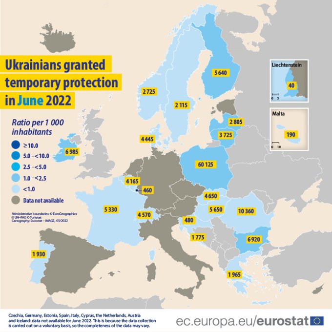 Які країни ЄС прийняли найбільше українців, що рятуються від війни - ФОТО