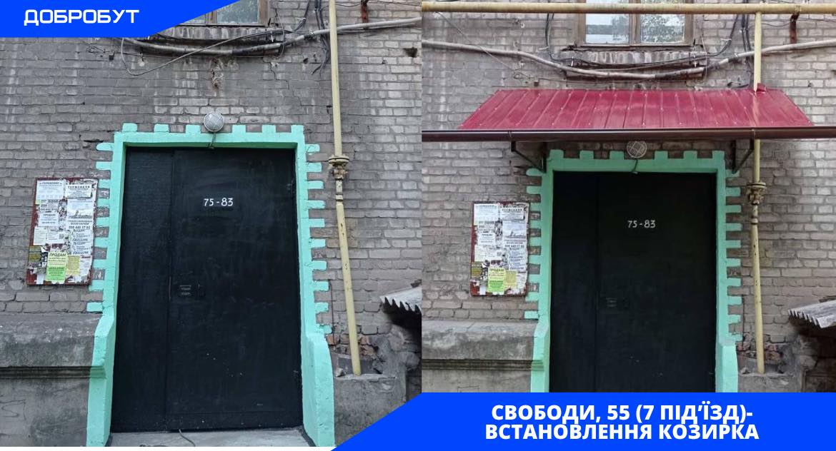 Покрівлі, встановлення козирків та каналізація: які ремонти проводяться за заявками мешканців Кам'янського - ФОТО