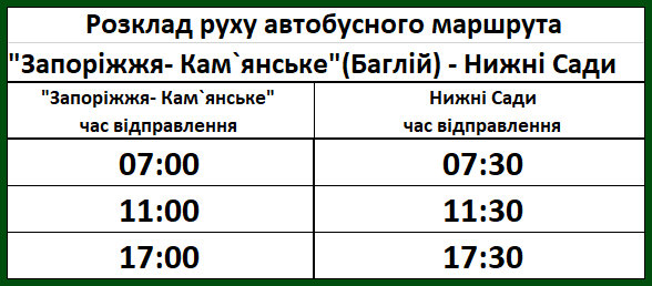 В Кам'янському з завтрашнього дня змінено графік руху автобусів на Верхні та Нижні сади - ФОТО