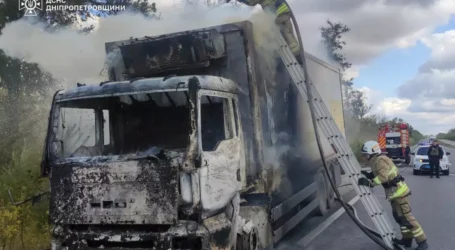 В Кам’янському районі згоріла вантажівка