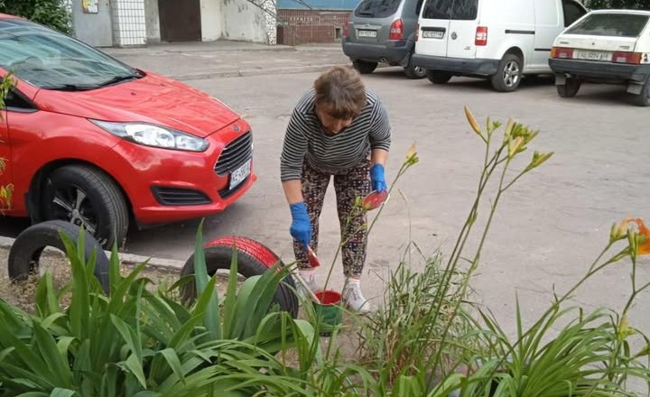 В Кам'янському органи самоорганізації населення продовжують наводити лад на прибудинкових територіях - ФОТО