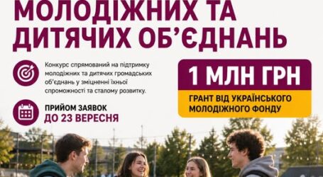 Молодіжні організації з Кам’янського можуть взяти участь у конкурсі бюджетних грантів до 1 млн грн