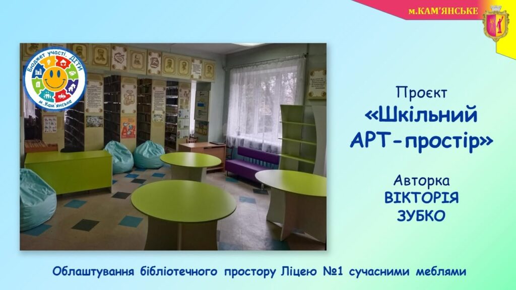 Стіна пам'яті, артпростір та сучасна актова зала: в школах Кам’янського реалізували ще кілька проєктів в межах програми “Бюджет участі. ДІТИ” – 2026 - ФОТО